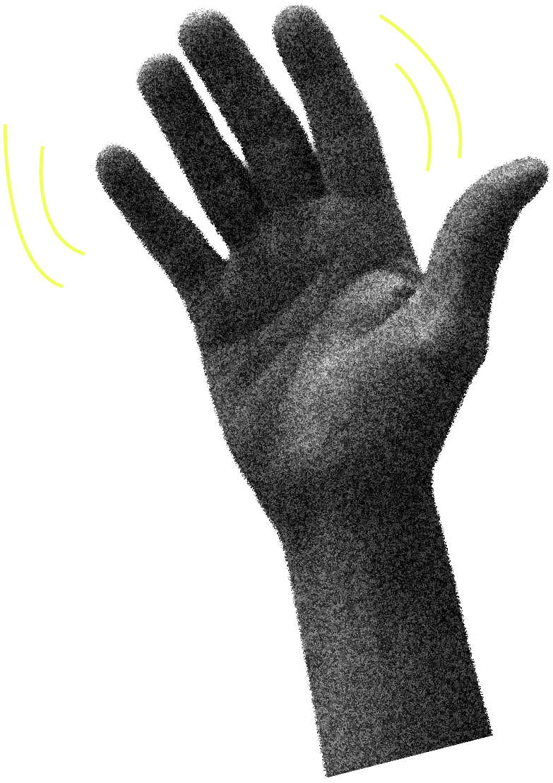 zwei Hände, zwischen ihnen ein Fragezeichen